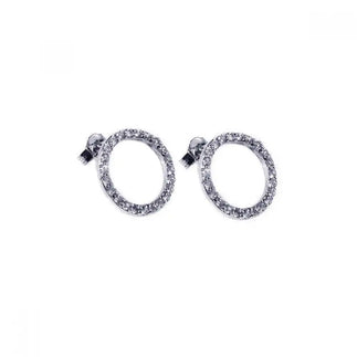 925 Sterling Silver Rhodium Plated Round CZ Stud Earrings