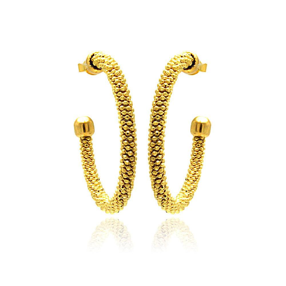 925 Silver Clearance-Gold Plated Hoop Earrings