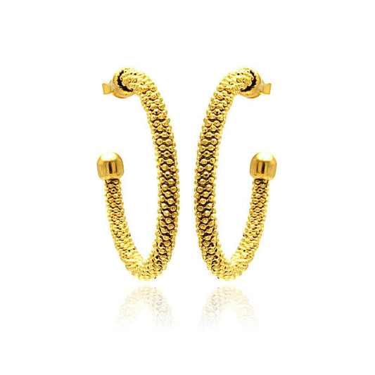 925 Silver Clearance-Gold Plated Hoop Earrings