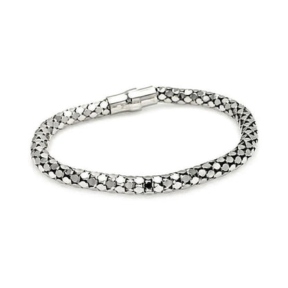 925 Silver Clearance - Rhodium Plated Coreana Italian Bracelet