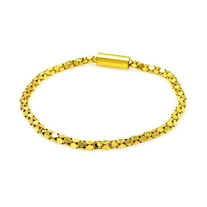 925 Silver Gold Plated Skinny Multi Circle Italian Bracelet