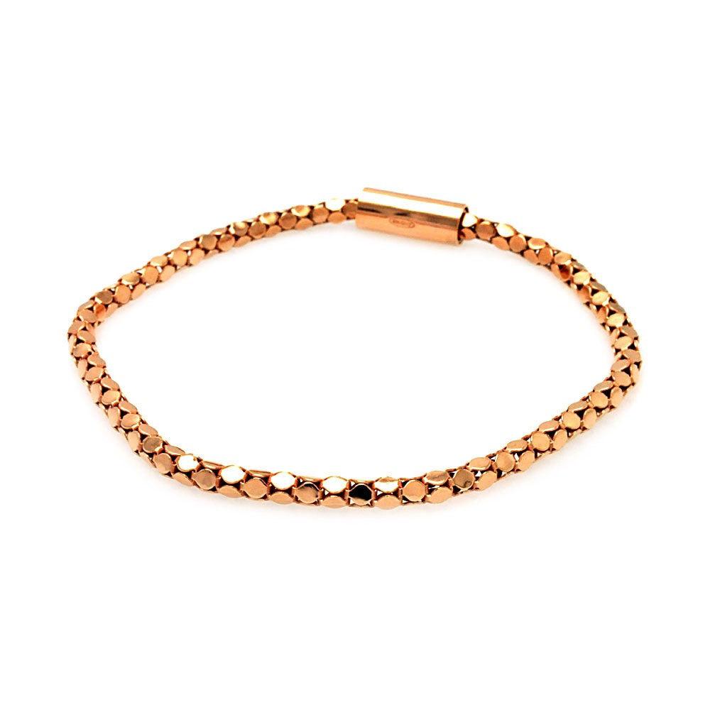 925 Silver Rose Gold Plated Skinny Multi Circle Italian Bracelet