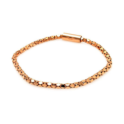 925 Silver Rose Gold Plated Skinny Multi Circle Italian Bracelet