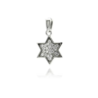 925 Sterling Silver Rhodium Plated Star CZ Dangling Pendant