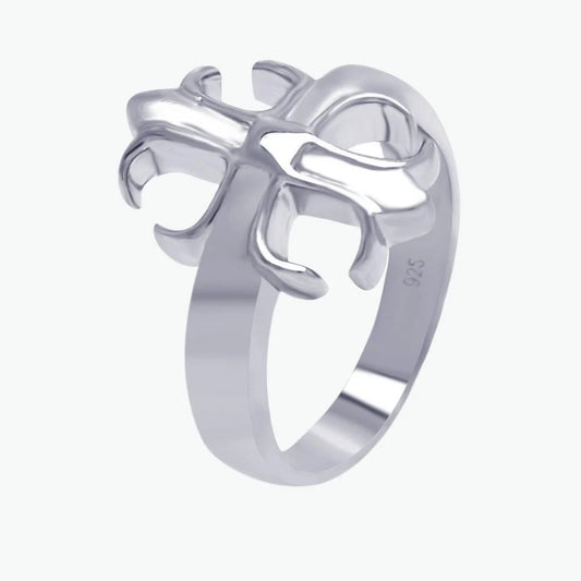 925 Silver Rhodium Plated Crest Ring