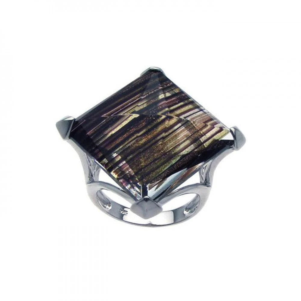 925 Silver Clearance-Rhodium Plated Sandstone Ring