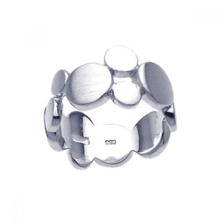 925 Silver Clearance-Rhodium Plated Matte Finish Rock Bubble Eternity Ring