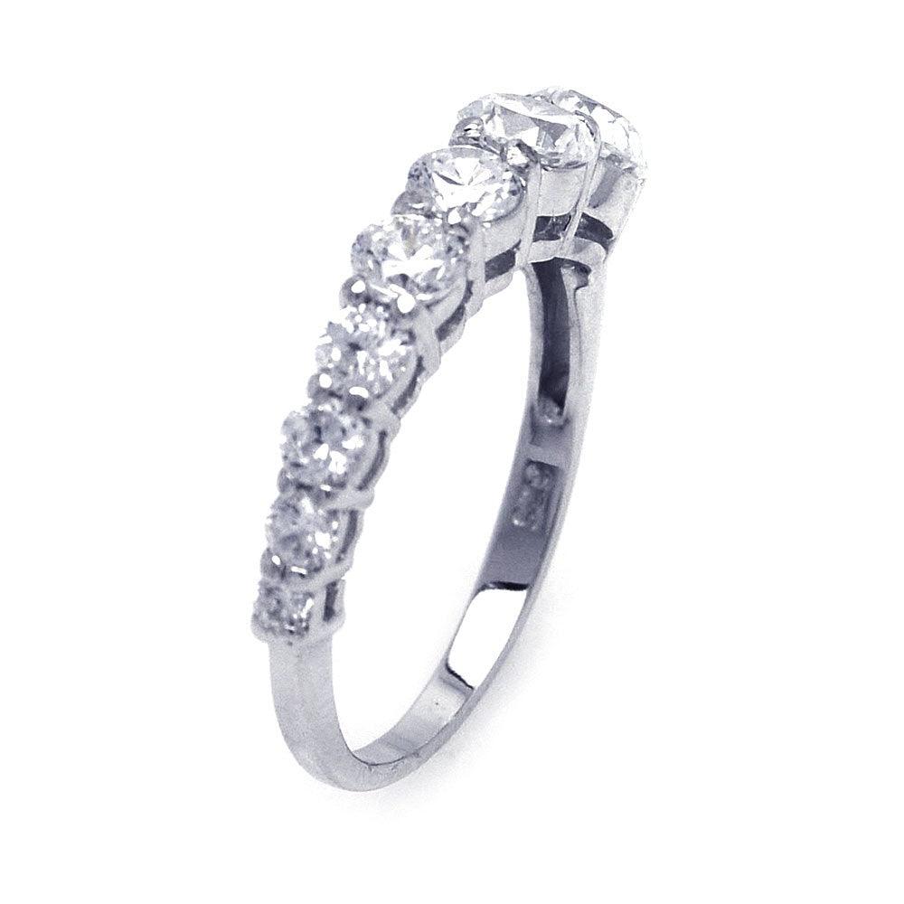 925 Silver Rhodium Plated CZ Ring