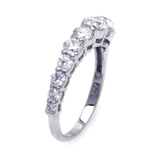 925 Silver Rhodium Plated CZ Ring