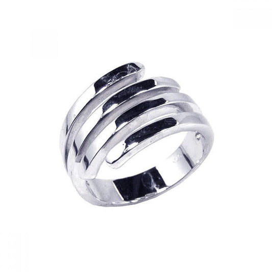 925 Silver Clearance-Rhodium Plated 4 Row Ring